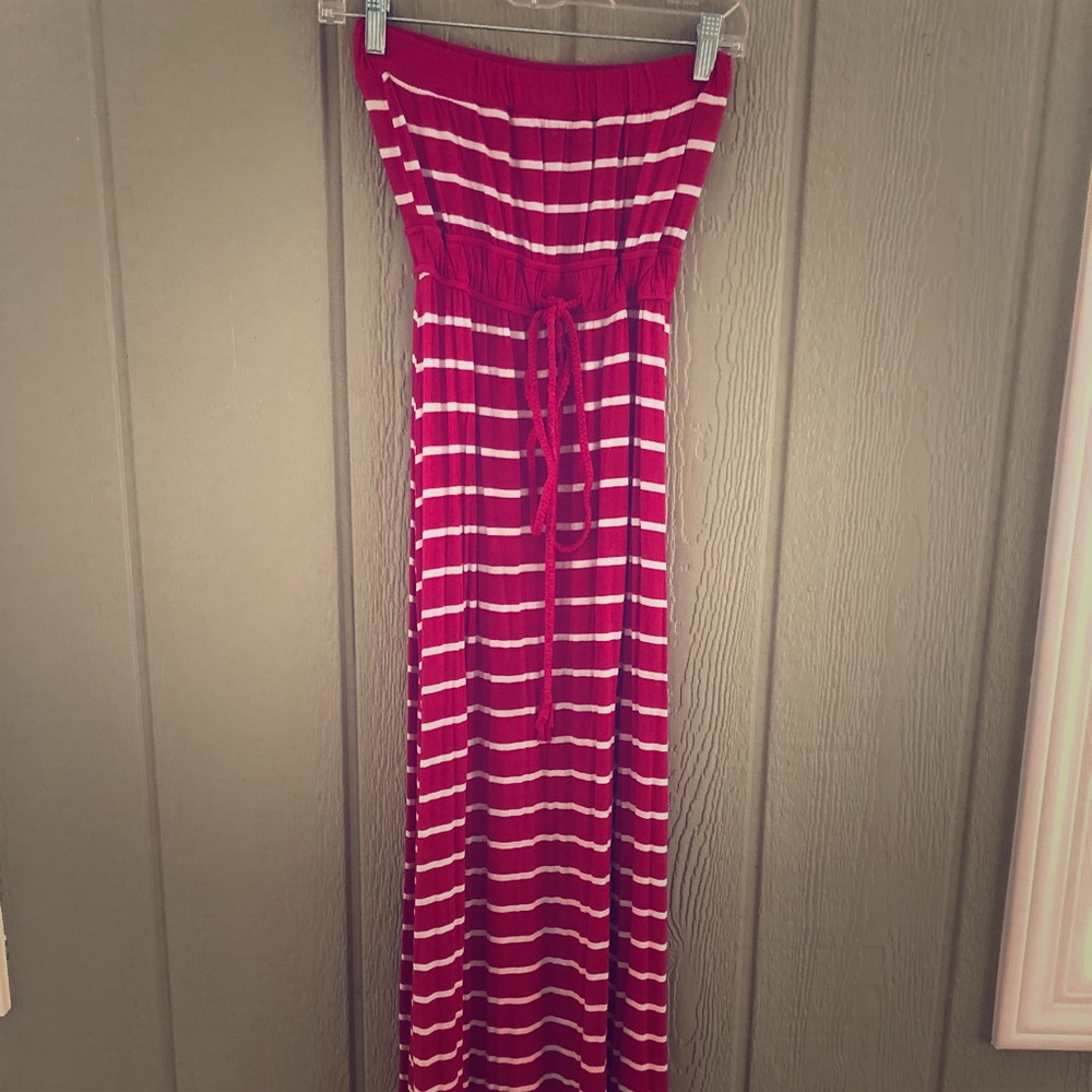 Zenana Outfitters Red & White Striped Dress